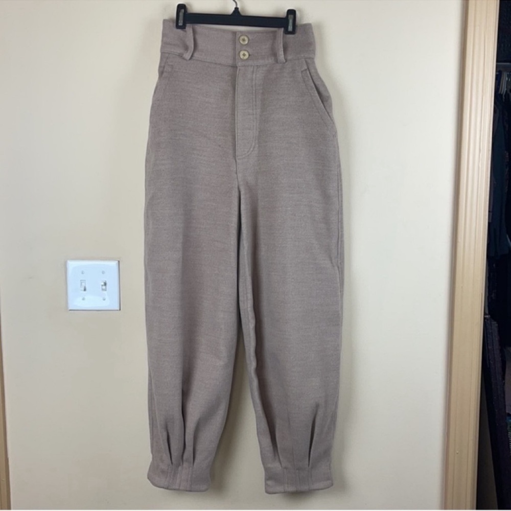 Free People Stellan Breeches Trouser Pants High Rise Balloon Neutral Equestrian - Picture 2 of 7